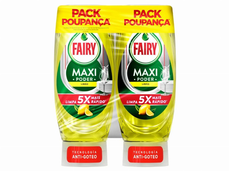 Detergente Manual Fairy Maxi Poder Limão 2X450 ml