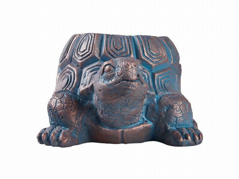 Vaso Em Forma De Tartaruga Gardenstar De Magnesia Azul 39X29.5Cm