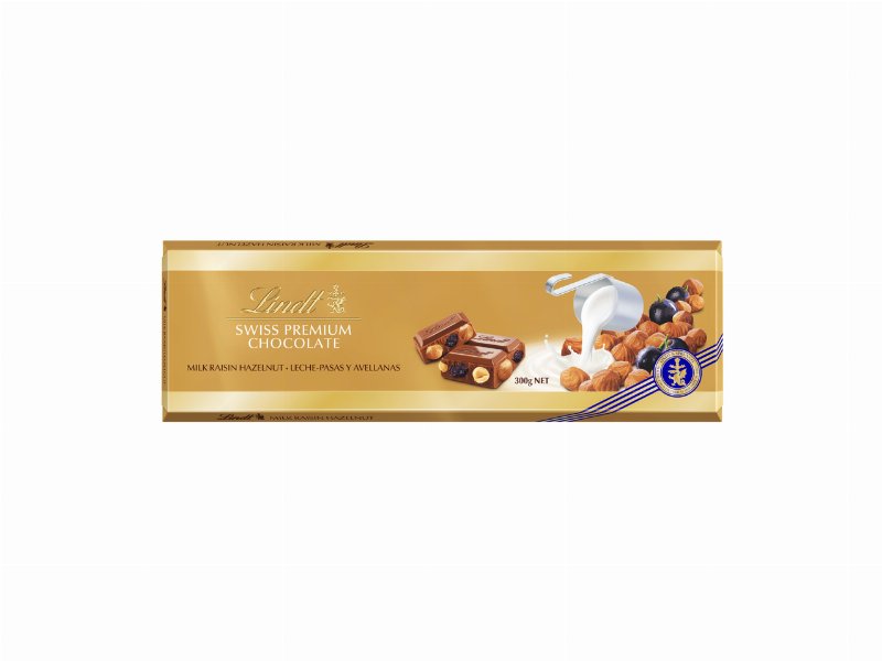 Chocolate Lindt Leite Com Passas E Avelãs 300 g
