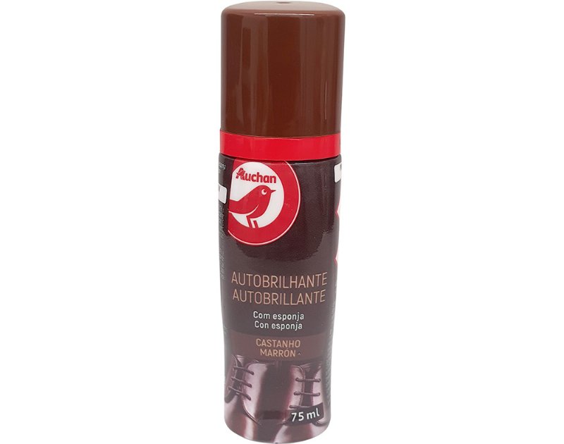 Autobrilhante Calçado Auchan C/Esponja Castanho 75 ml