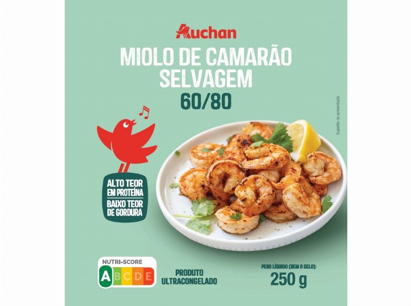 Miolo De Camarão Auchan Selvagem 60/80 250 g