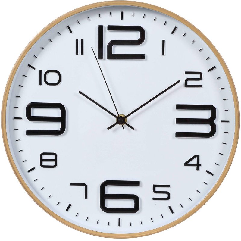 Relógio Redondo 30 Cm Branco Kasa