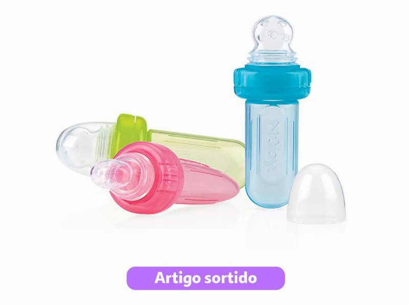 Alimentador Nuby Em Silicone +6 Meses 40 ml Cores Sortidas