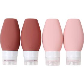 Conjunto 4 Frascos Viagem Silicone Rosa Berg