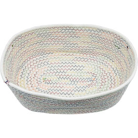 Cesto Oval Zigzag Branco Kasa