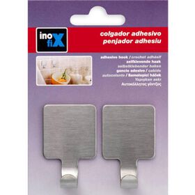 Ganchos Adesivos Quadrangulares Aço Inoxidável Inofix 2 Un