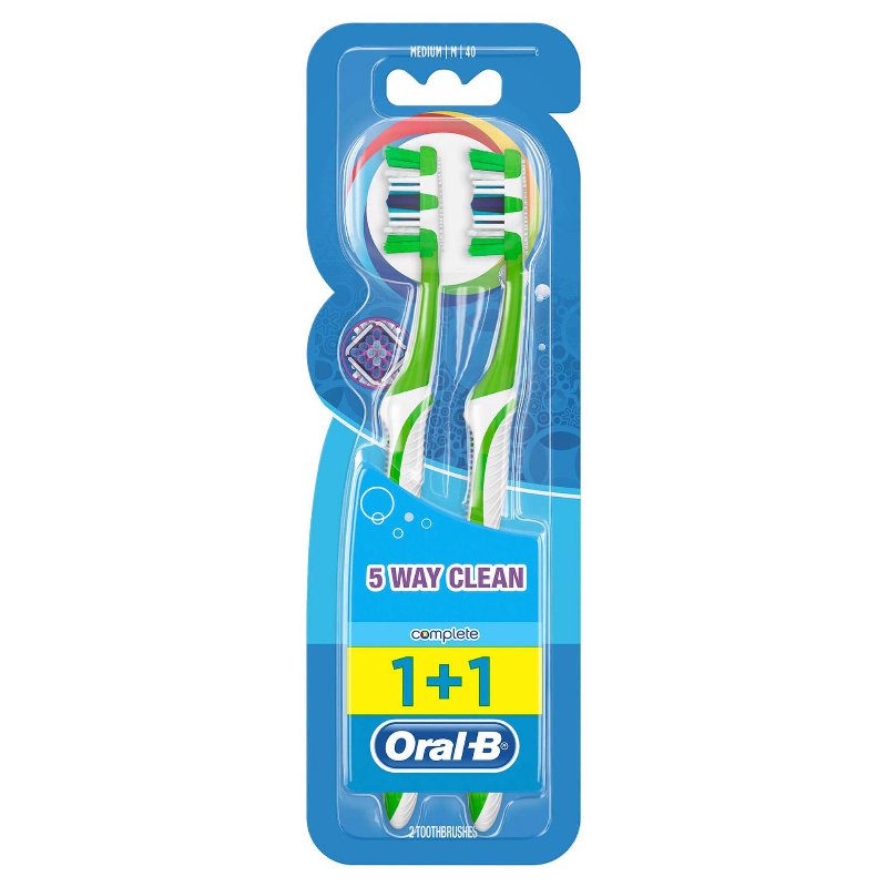 Escova De Dentes 5 Way Clean Média 2Un Oral B