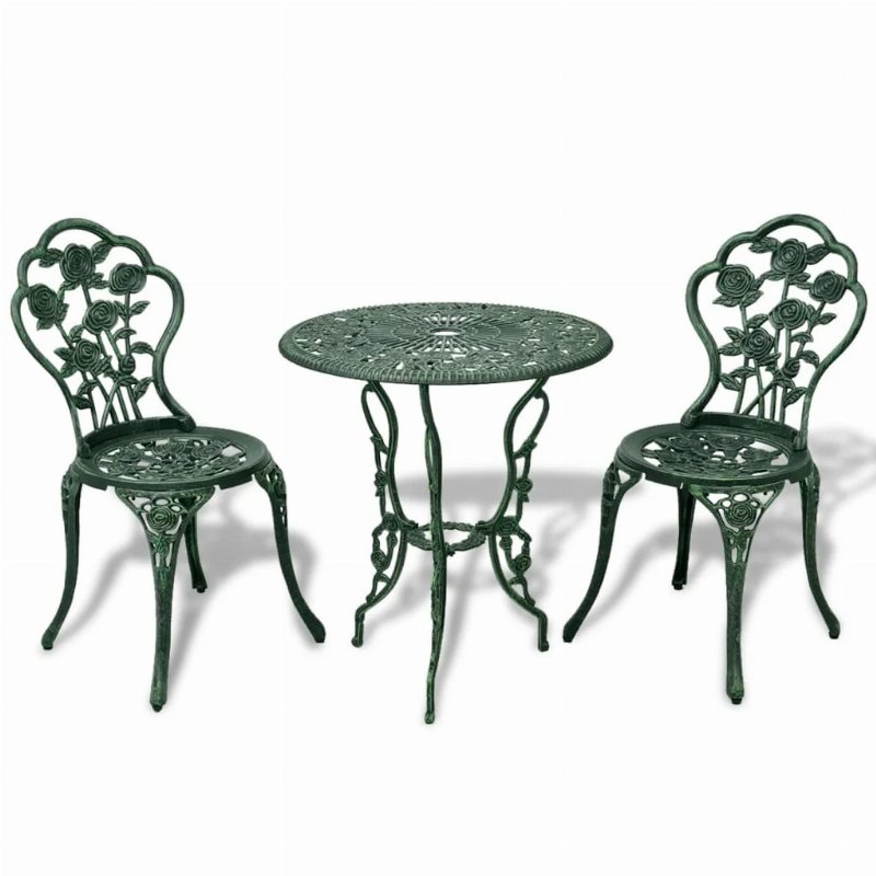 Hkh 3 Pcs Conjunto Bistrô Alumínio Fundido - Verde