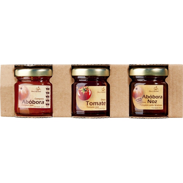 Doce Abóbora, Doce De Tomate E Doce De Abóbora Com Noz Miniaturas Gift Pack 45 g