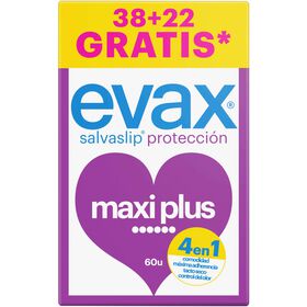 Pensos Diários Salvaslip Maxiplus Evax 38 Un + 22 Un Grátis