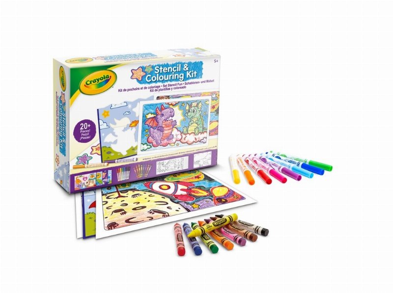 Conjunto De Colorir Com Stencil Crayola