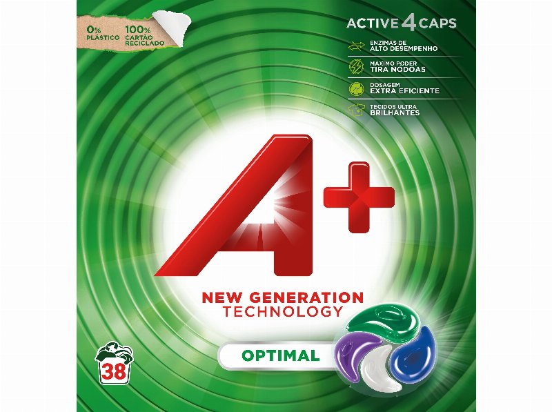 Detergente A+ Máquina Roupa Cápsulas Regular 38 Doses