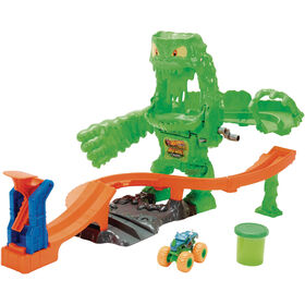 Hot Wheels - Pista Monster Trucks Mutant Chaos Derrota Do Monstro