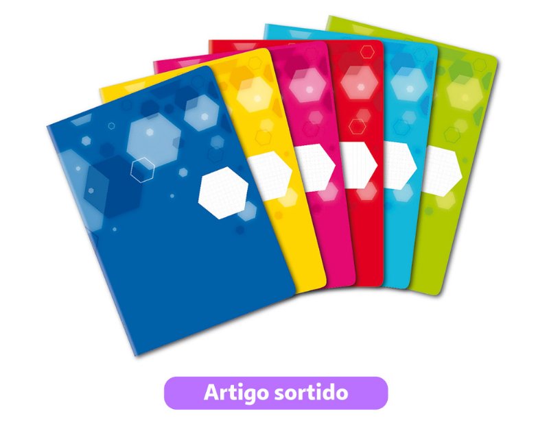 Caderno Agrafado Quadriculado A4 Auchan 48 Folhas Cores Sortidas