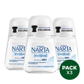 Desodorizante Roll On Invisível Garnier Narta 3 X 50 ml