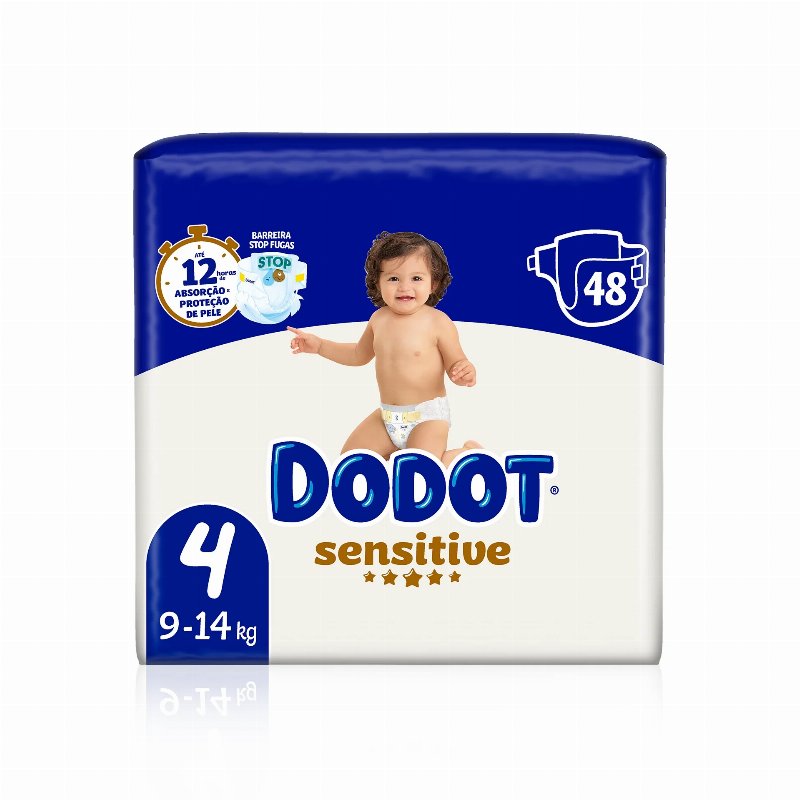 Dodot Sensitive Fraldas T4 (9-14 kg) 48 Un