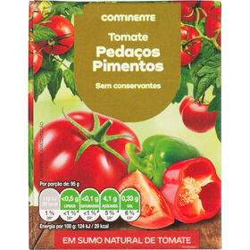 Tomate Em Pedaços Com Pimentos Continente 380 gr