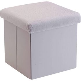 Banco De Arrumação Com Tampa 38X38X38Cm Cinza Bazarão 1 Un
