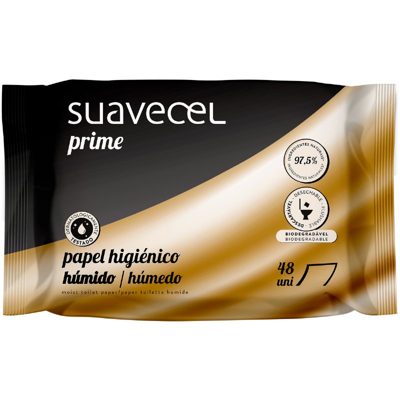 Suavecel Prime Papel Higiénico Húmido 48 unidades