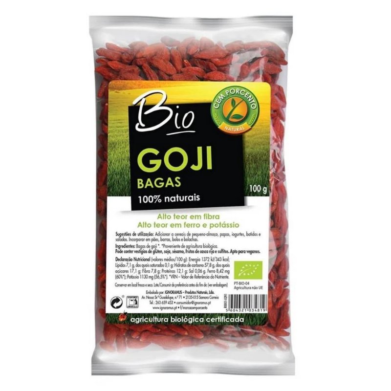 Bagas Goji Bio Cem Porcento 100 g