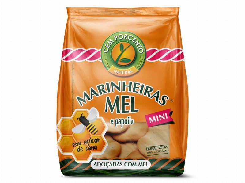 Bolachas Cem Porcento Mini Marinheiras Mel 45 g