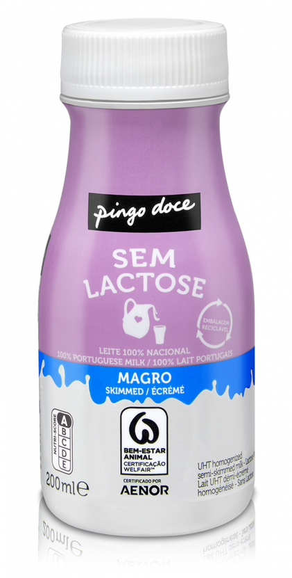 Leite Uht Magro Sem Lactose Pingo Doce 0.2L