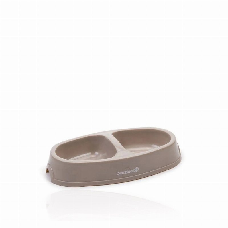 Beeztees Comedouro Duplo Para Gato Plastico Bege 2 X 150 ml