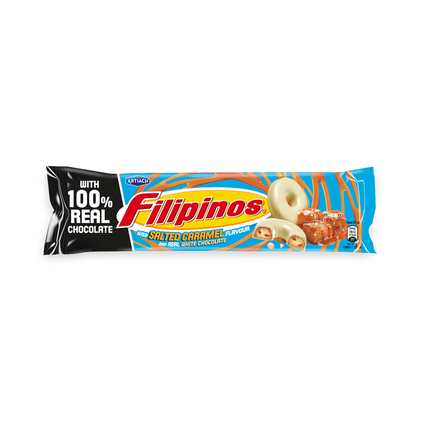 Bolachas Filipinos Chocolate Branco E Recheio Caramelo Salgado Artiach 0.118Kg