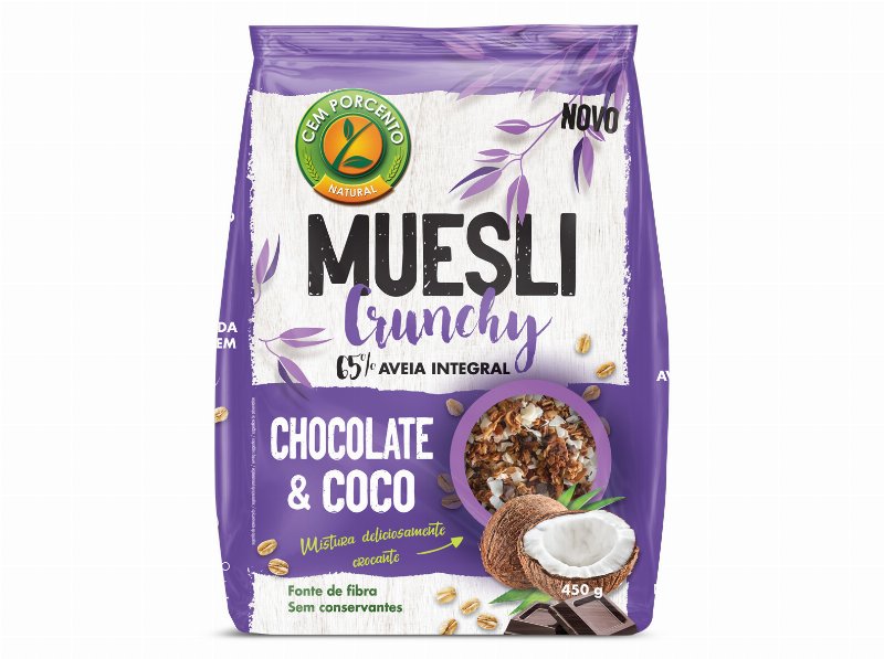 Muesli Cem Porcento Crunchy Choco Coco 450 g