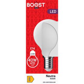 Lâmpada Led Esférica E14 4000K 40W Boost 1 Un