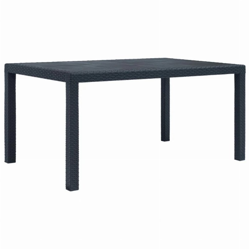 Hkh Mesa Jardim Plástico Com Aspeto De Vime - Antracite