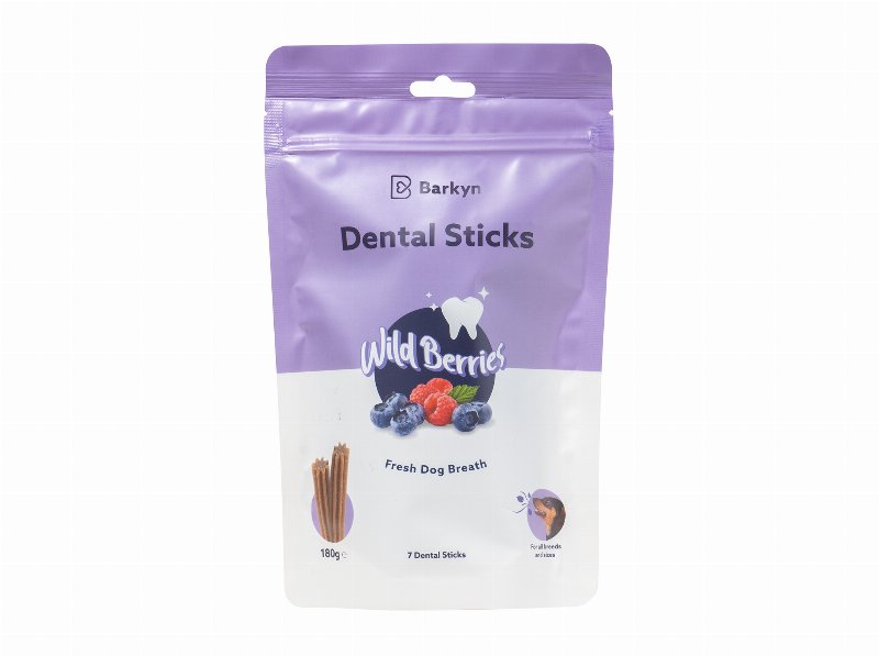 Snacks Para Cão Barkyn Dental Frutos Vermelhos Raças Médias E Grandes 180 g