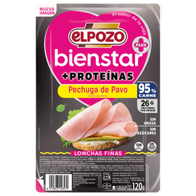 Fiambre De Peito De Peru Fatiado +Proteína Elpozo 120 gr