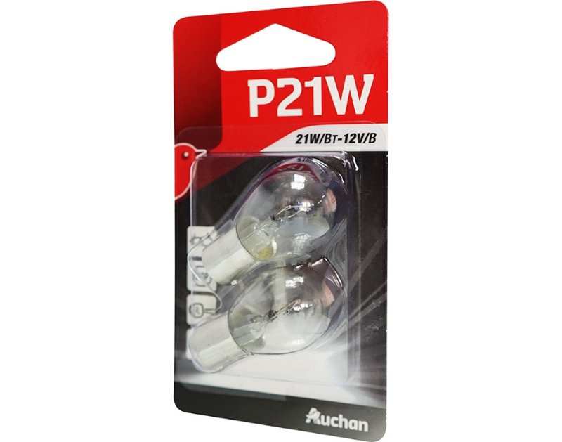 Lâmpada Auto Auchan P21W 12V Pack 2 Unidades