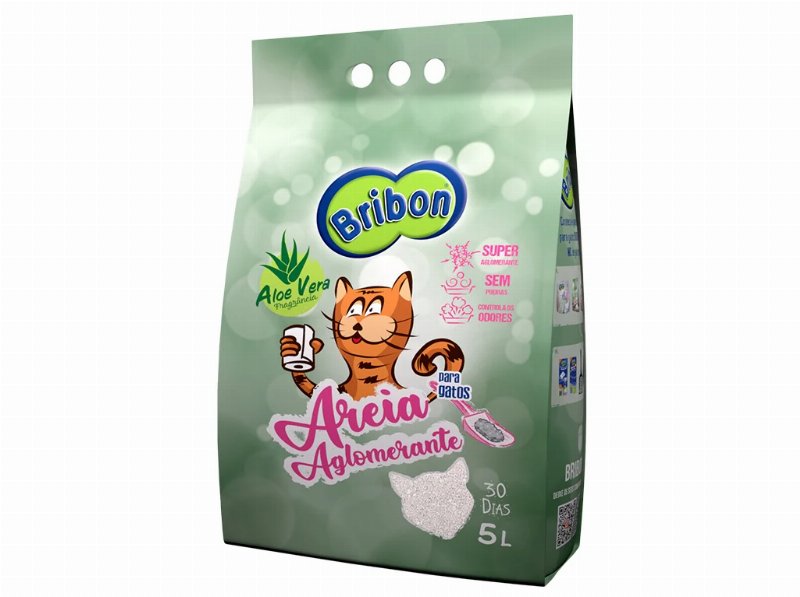 Areia Para Gato Bribon Aglomerante Aloé 5 l
