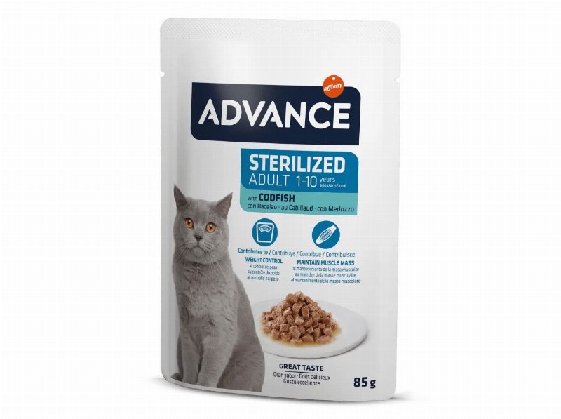 Comida Húmida Gato Advance Esterilizado Bacalhau 85 g