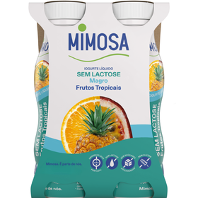 Iogurte Líquido Magro Frutos Tropicais Sem Lactose Mimosa 604 gr (4 Un)