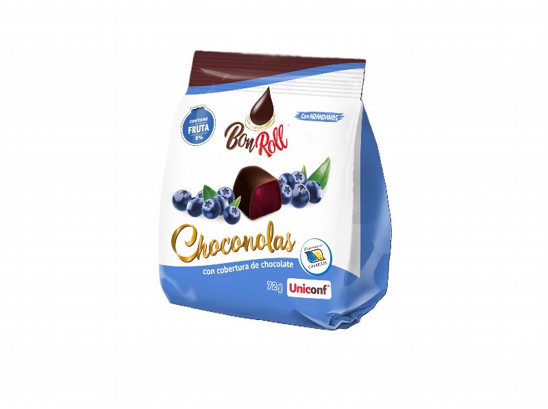 Gomas Bon Roll Mirtilo Cobertura Chocolate Negro 72 gr