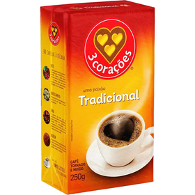 Café Moído Torrado Tradicional 3 Corações 250 gr