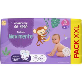 Box Fraldas Movimento 4-9 kg T3 Continente Do Bebé 112 Un