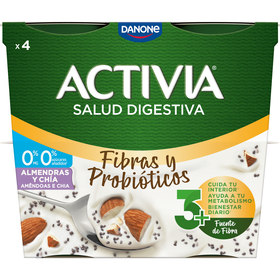 Iogurte Bifidus Pedaços Magro Chia E Amêndoa Activia Danone 480 gr (4 Un)