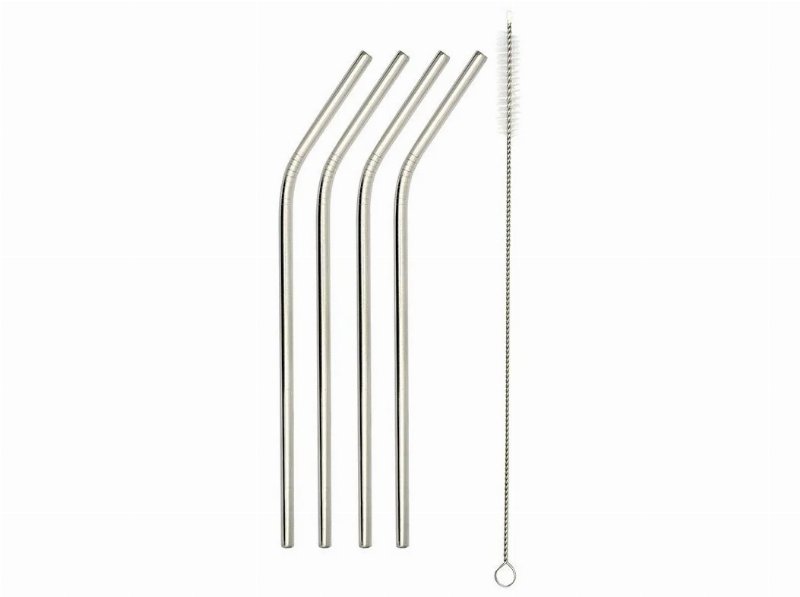 Conjunto De 4 Palhinhas Actuel De Inox + 1 Escovilhão