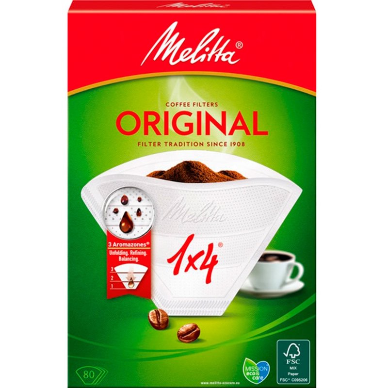 Filtros De Café Clássico 1-4 Doses 80 unidades