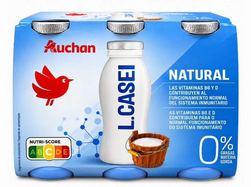 Iogurte Líquido Magro Auchan L. Casei Natural 6X100 g
