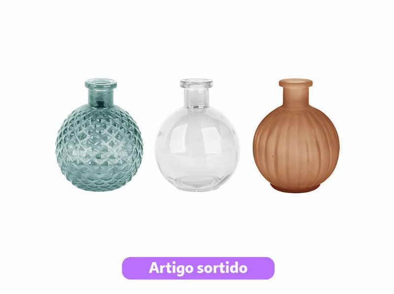 Jarra Vidro Forma Bola Actuel Alt11Cm Cores Sortidas