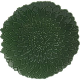 Prato Redondo 21,5Cm Folhas Verde Escuro Kasa