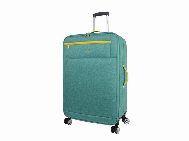 Mala De Viagem Grande Flexível Airport Verde 4 Rodas 75X46X27Cm