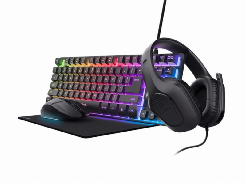 Bundle Gaming Trust Gxt 780 4Em1 (Teclado + Rato + Tapete Rato + Aucultadores)