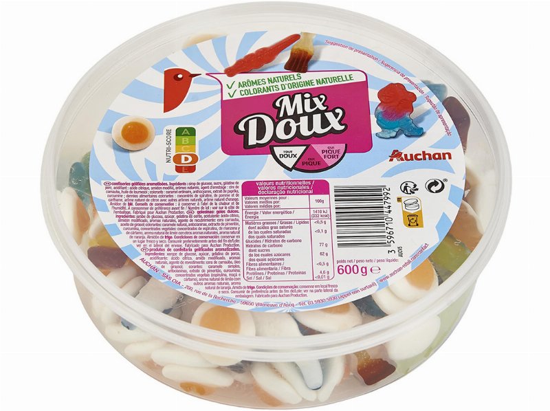 Gomas Sortidas Auchan Mix Em Caixa 600 g