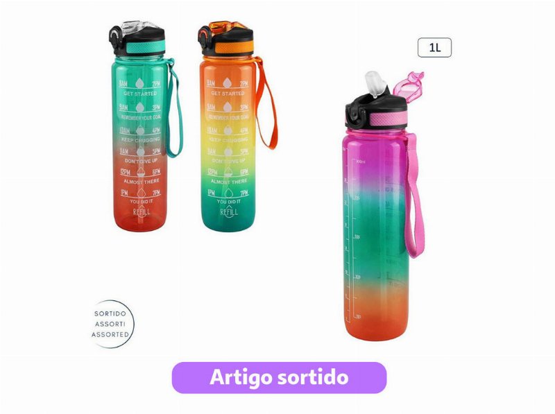 Garrafa De Água Anilar Plástico 1 l Cores Sortidas